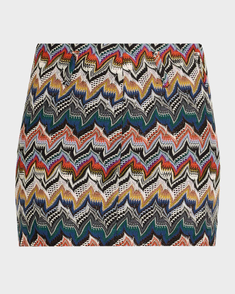 Metallic Zigzag Mini Skirt